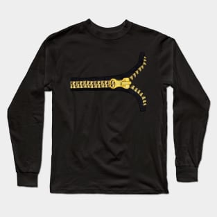 Black with gold zipper Long Sleeve T-Shirt